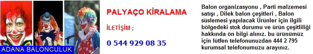 Adana Palyaço kiralama iletişim ; 444 0 209 ve 444 2 795