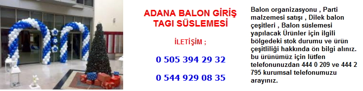 Adana balon giriş tagı süslemesi