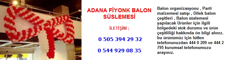 Adana fiyonk balon süslemesi