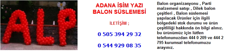 Adana isim yazı balon süslemesi